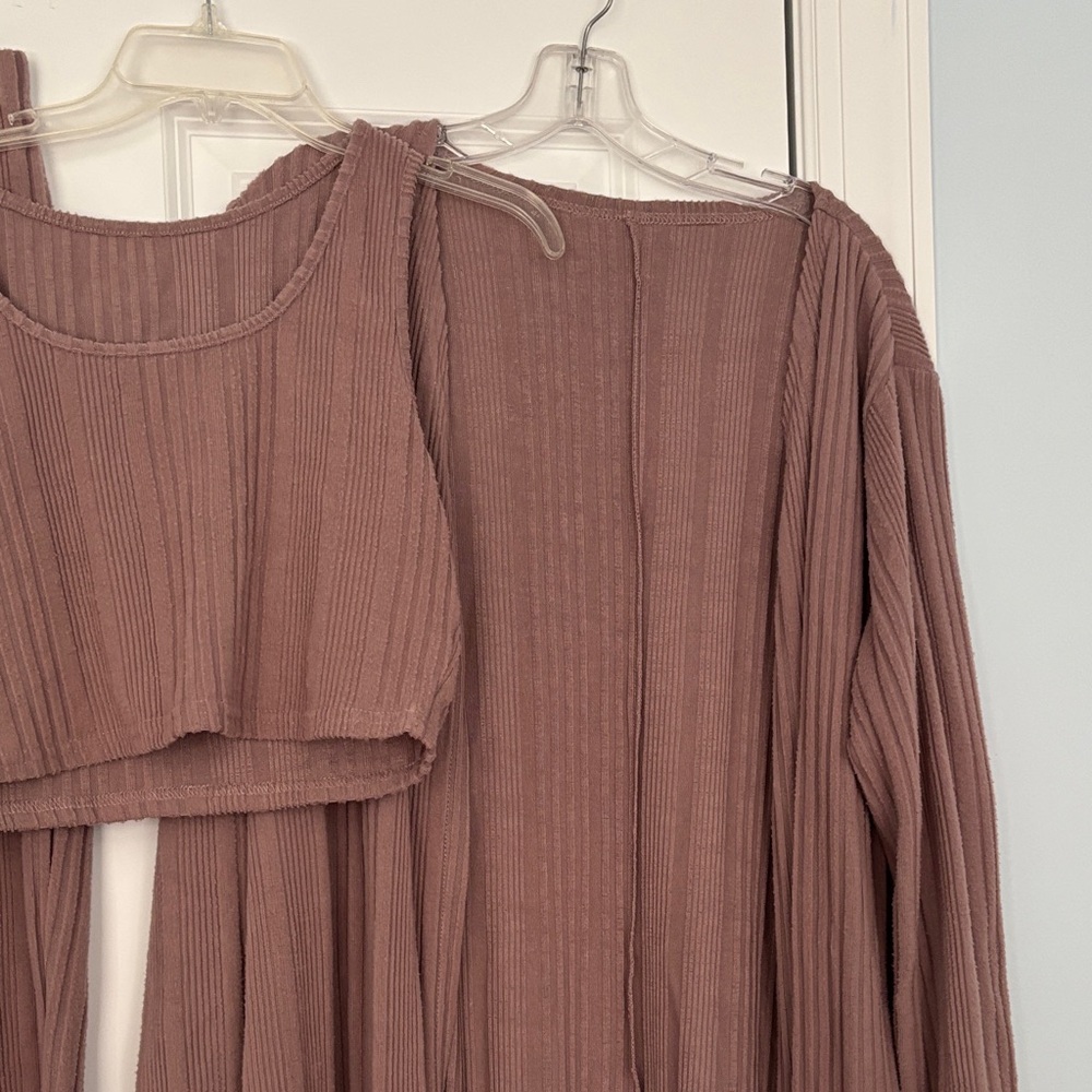 SHEIN Ribbed Knit Set in Mauve - Picture 4 of 4
